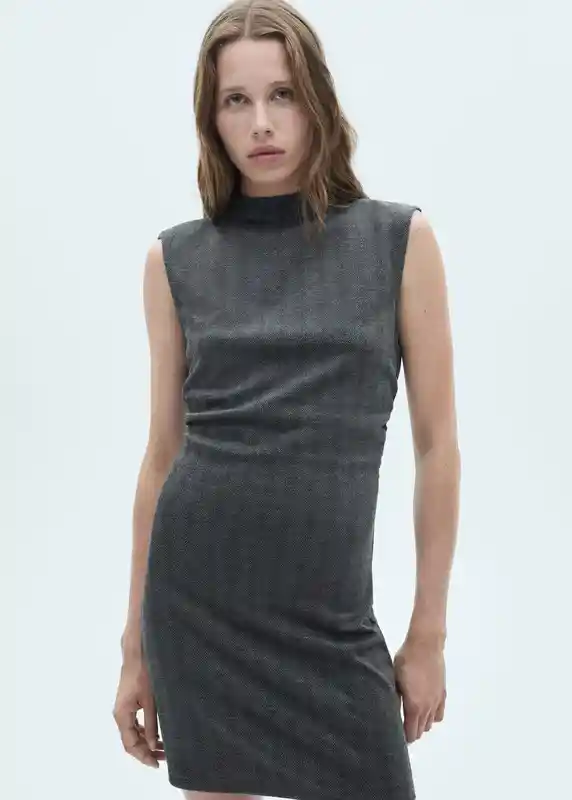 Vestido Marshal Gris Talla Xs Mujer Mango