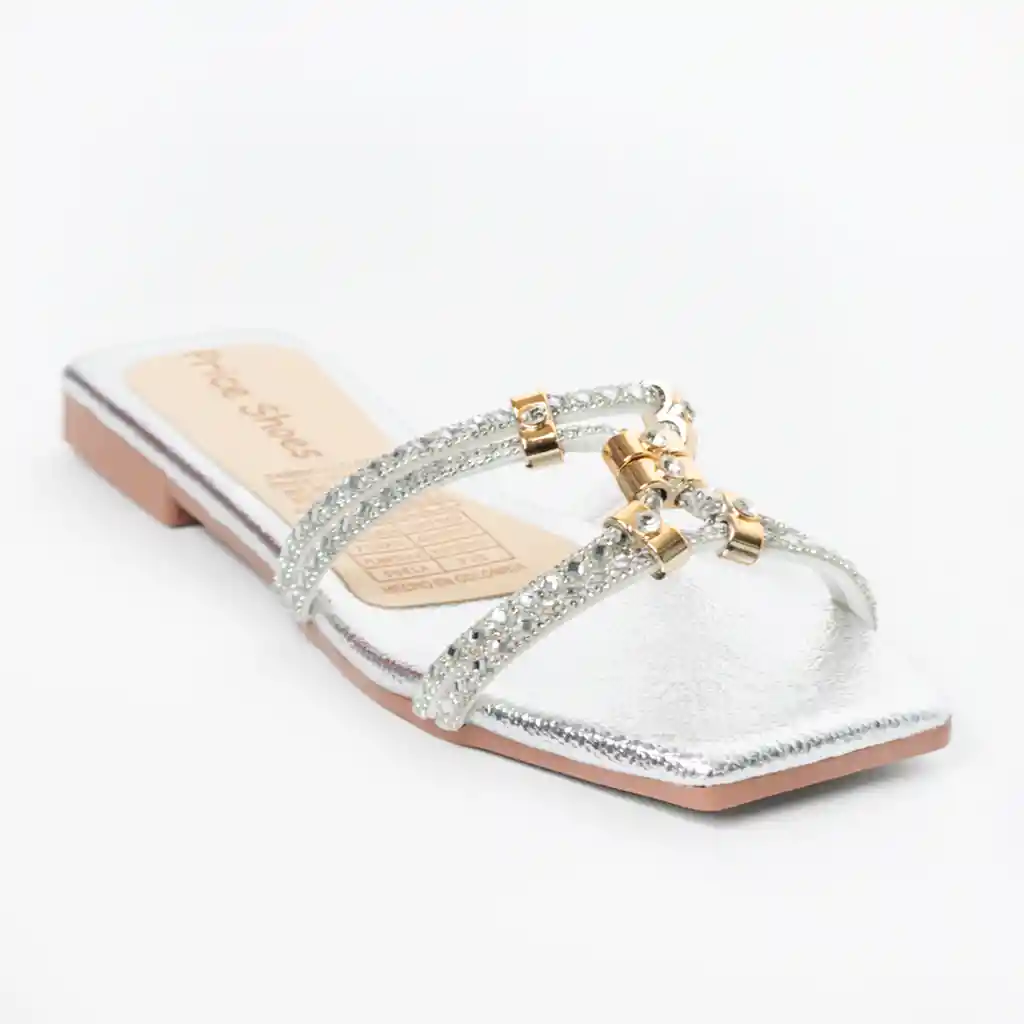 Price Shoes Sandalias Planas Para Mujer 3322146plata