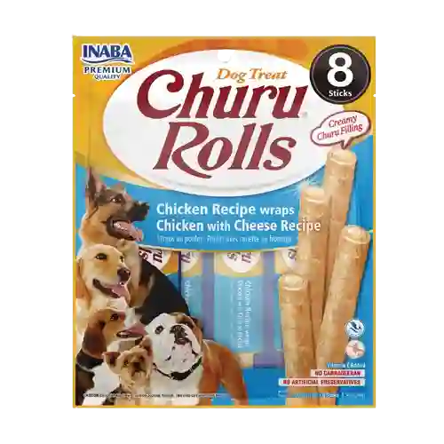 Dog Snack Churu Rolls 8p Pollo - Queso 96gr