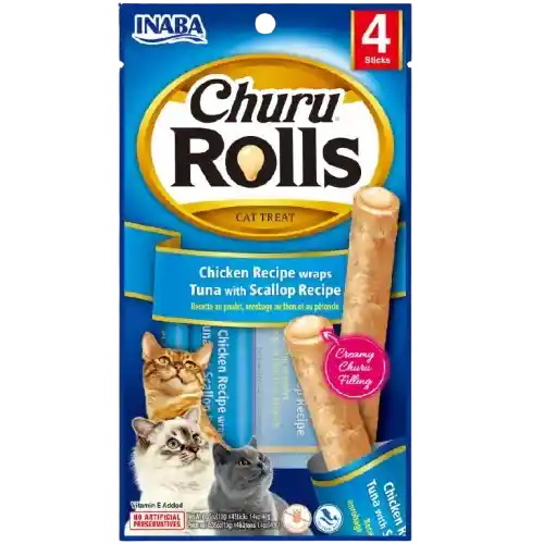 Cat Snack Churu Rolls 4p Pollo - Atun 40 Gr