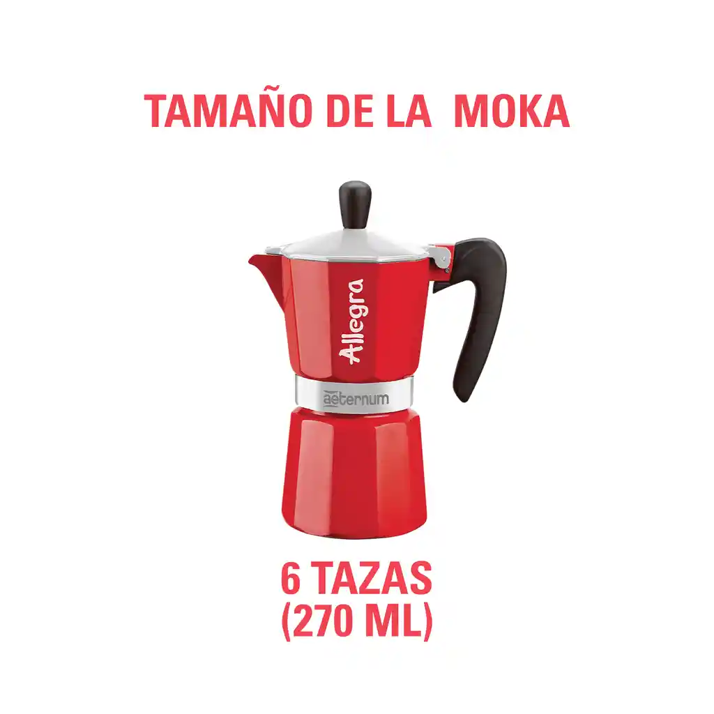 Cafetera Moka Italiana Bialetti Allegra Original (6 Tazas)