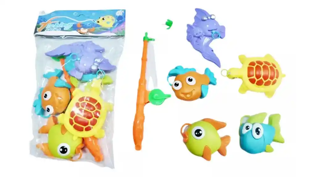 Juego Peces, Animales Marinos Juguete Caña Pescar X6 Figuras
