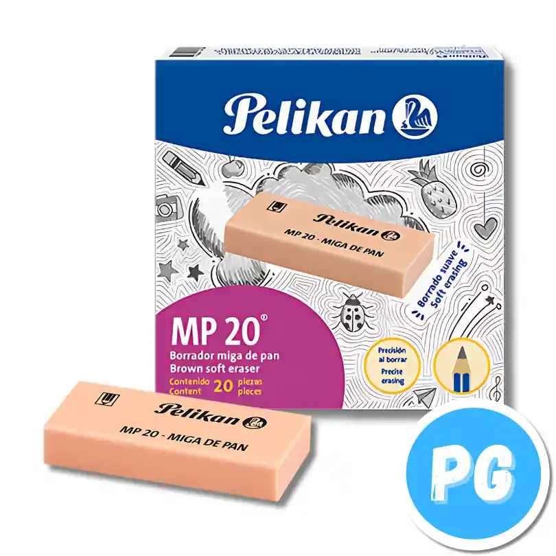 Caja Borrador Pelikan Miga Pan Mp20 X20 Café