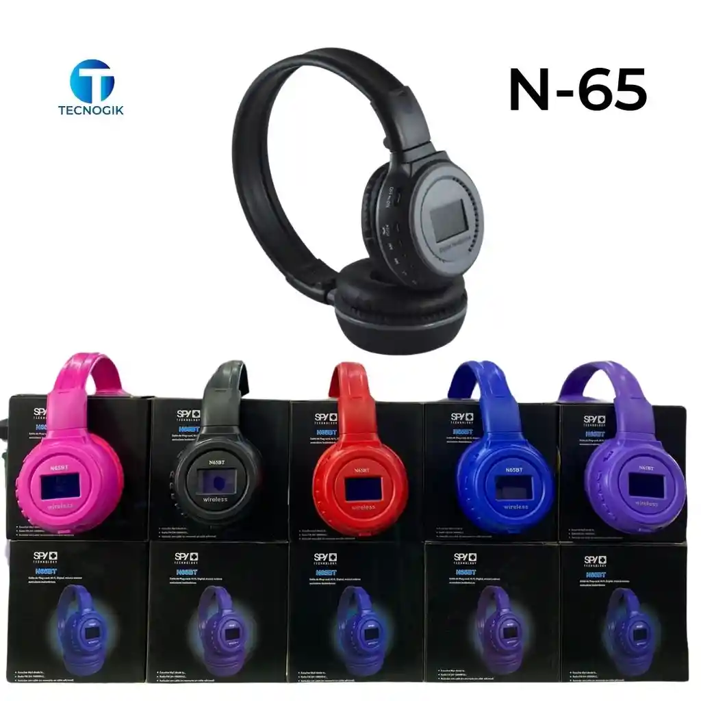 Diadema Bluetooth N65 Con Pantalla
