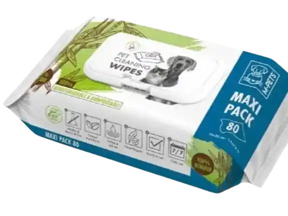 Pet Cleaning Wipes Bamboo - Maxi Pack 20 X 15 Cm - 80 Pcs