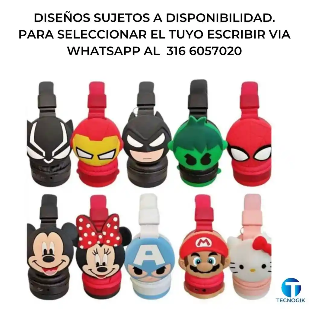 Diadema Bluetooth De Personajes Infantiles