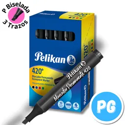 Caja De Marcador Pelikan Permanente Punta Ancha X10 Unidades Negras Ref 420