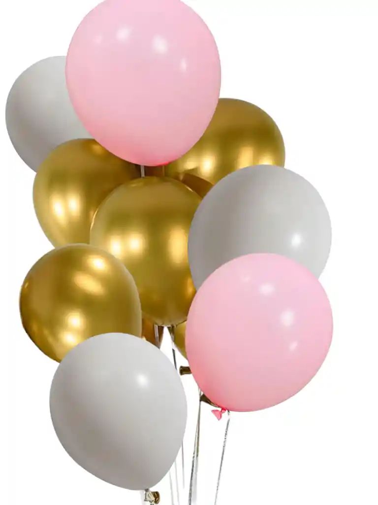 Globo Latex Colores Pastel Dorado X 12