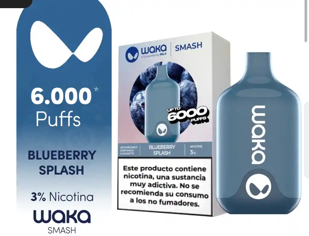 Vape Waka Blueberry Splash 6000 Puffs 3%