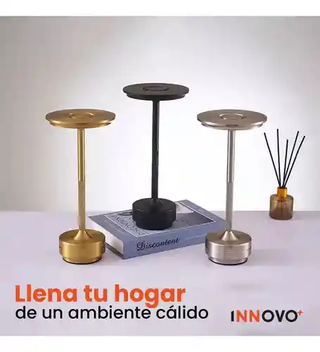 Lampara Led De Mesa Elegante Tactil 3 Metalica Recargable