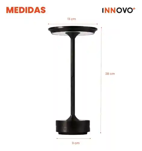 Lampara Led De Mesa Elegante Tactil 3 Metalica Recargable