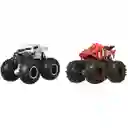 Hot Wheels Monster Trucks Twin Pack 1:64 Bone Shaker And Skelesaurus