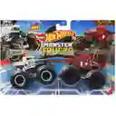 Hot Wheels Monster Trucks Twin Pack 1:64 Bone Shaker And Skelesaurus