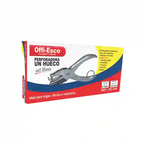 Perforadora 1 Hueco Metálica Offi-esco