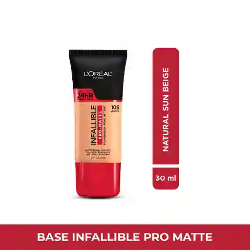 Base Loreal Paris 24h Infaillible Pro Matte 106 Sun Beige