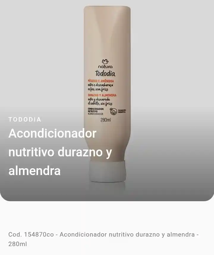 Natura - Acondicionador Nutritivo Tododia - Durazno Y Almendra