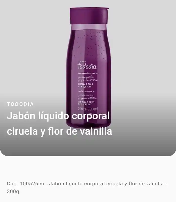 Natura - Jabón Líquido En Gel Para El Cuerpo Ekos - Ciruela Y Flor De Vainilla