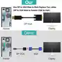 Cable De Video Display Port A Vga 1.5mts (funciona En Un Sola Direccion)