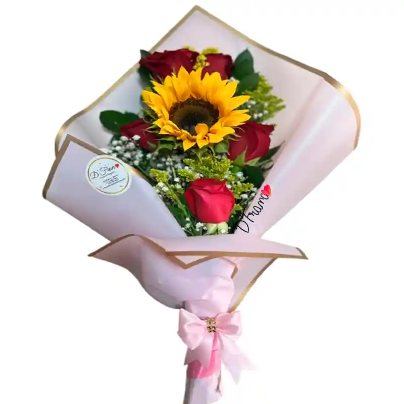Rosas Y Girasol Bouquet
