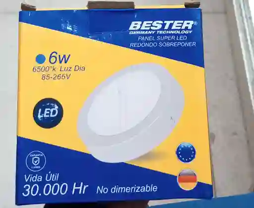 Panel Led Redondo 6w Sobreponer Luz Blanca