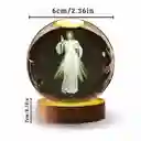 Lampara Esfera Bola De Cristal 3d Base De Madera Cristo Redentor Led Multicolor Rgb