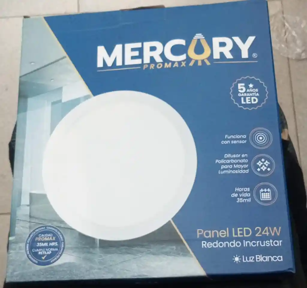 Panel Led Redondo 24w Incrustar Luz Blanca