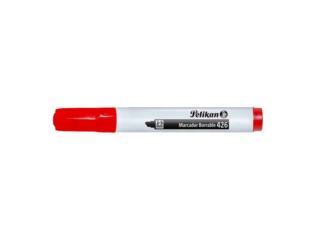 Marcador Borrable Punta Gruesa Pelikan Rojo X Und