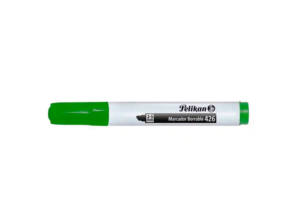 Marcador Borrable Punta Gruesa Pelikan Verde X Und