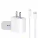 Cargador Iphone 20w Carga Rapida + Cable Lightning Generico