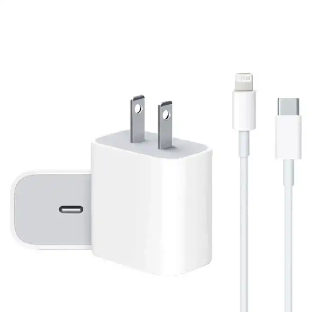 Cargador Iphone 20w Carga Rapida + Cable Lightning Generico