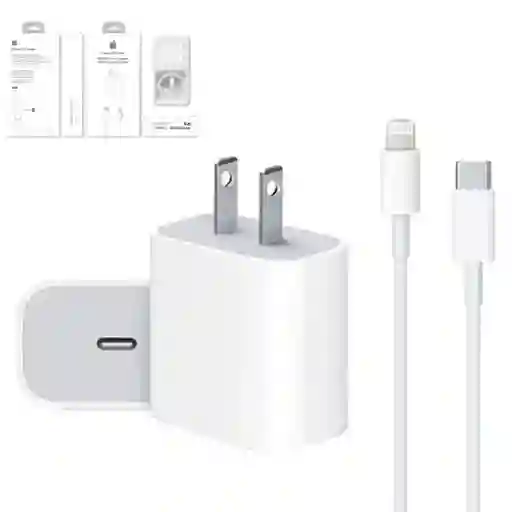 Cargador Iphone 20w Carga Rapida + Cable Lightning Generico