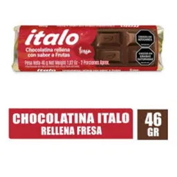 Chocolatina Rellena Con Sabor A Fresa Italo 46gr