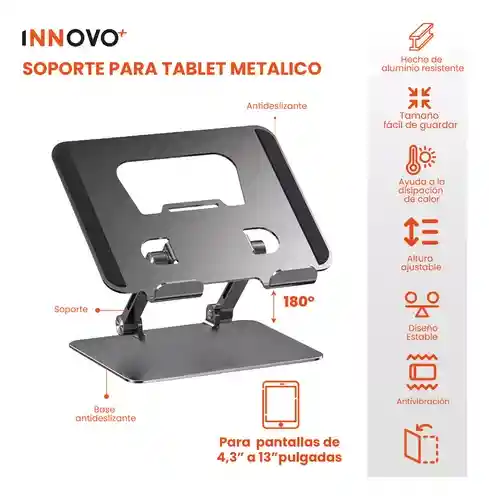 Base Soporte Tablet Celular Aluminio Ajustable Innovo