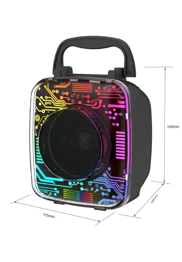 Parlante Luz Led Bocina Diseño Transparente K101