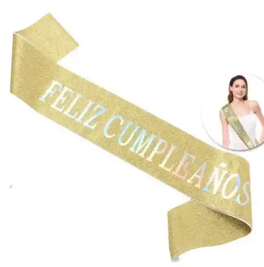 Banda Feliz Cumpleaños Dorada