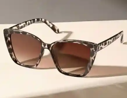 Lentes De Sol Grandes Vintage Chic Animal Print Gris