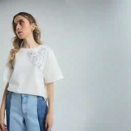 S / Camiseta Brillas Bonito - Marfil