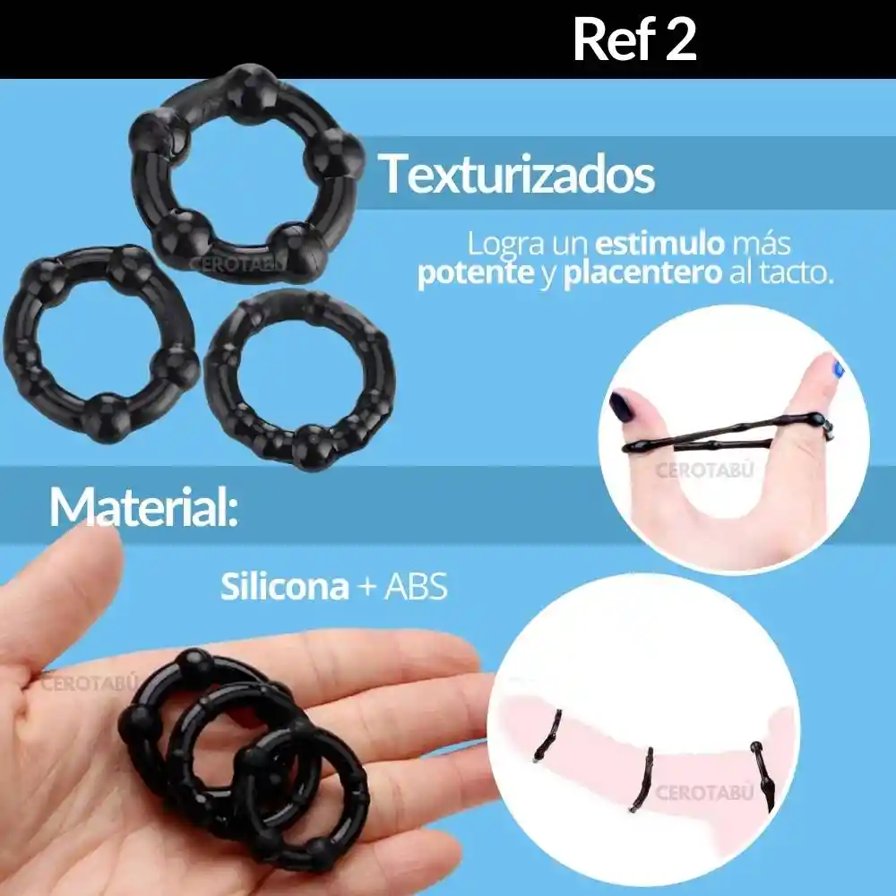 Anillo Retardante Masculino Juguete Sexual X3