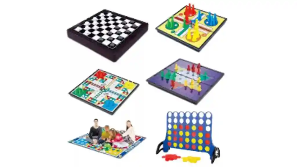 Juego 6 En 1 Juguetes Ajedrez Parques Escalera Rummi