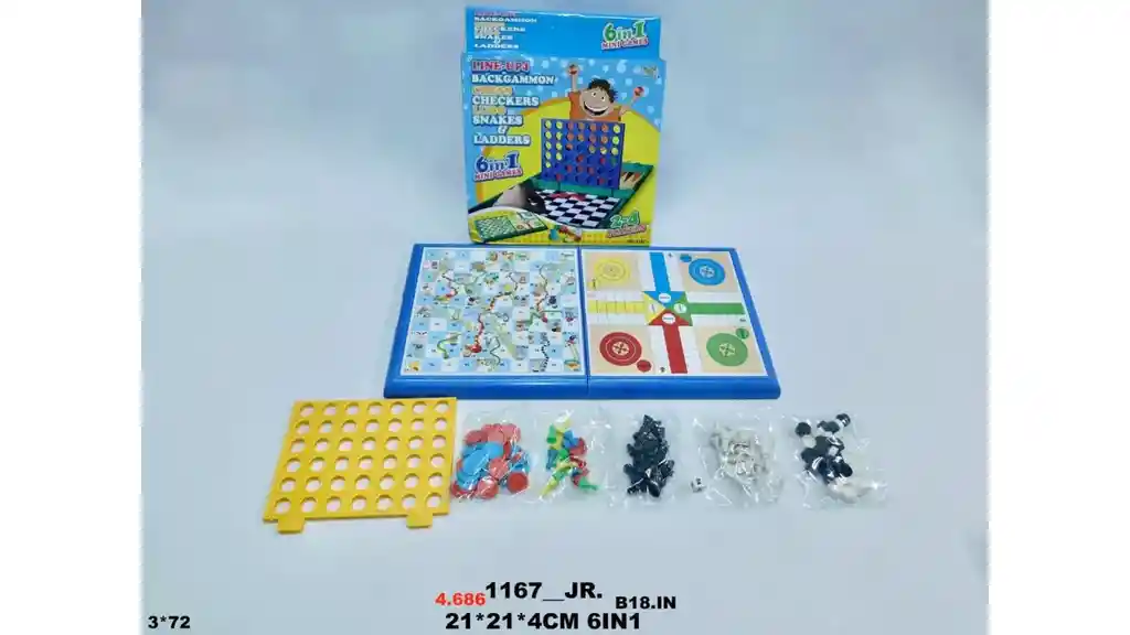 Juego 6 En 1 Juguetes Ajedrez Parques Escalera Rummi