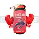 Kit Saco Boxeo Multidiseños + Guantes Para Niño, (infantil) Rojo