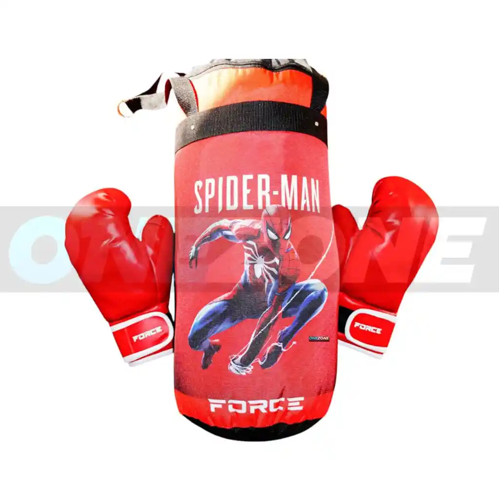 Kit Saco Boxeo Multidiseños + Guantes Para Niño, (infantil) Rojo