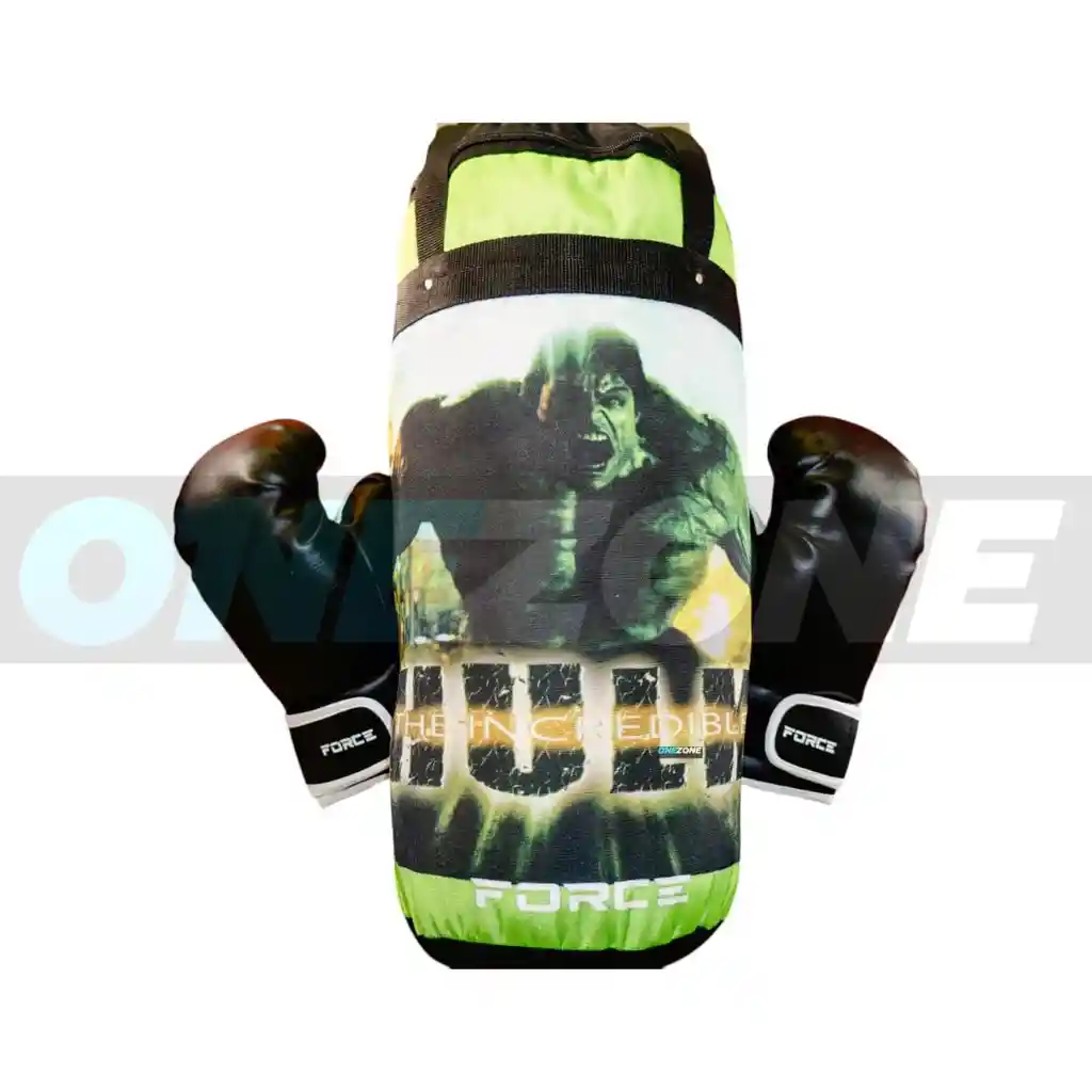 Kit Saco Boxeo Multidiseños + Guantes Para Niño, (infantil) Verde