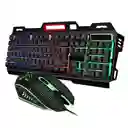Combo Mouse Y Teclado Alámbrico Metálico