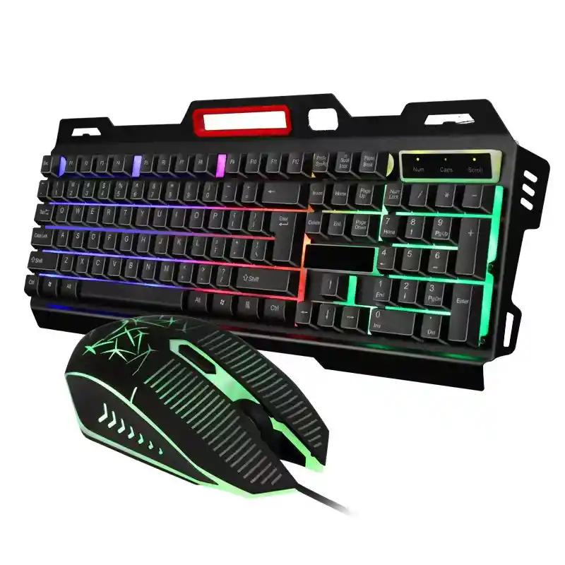 Combo Mouse Y Teclado Alámbrico Metálico