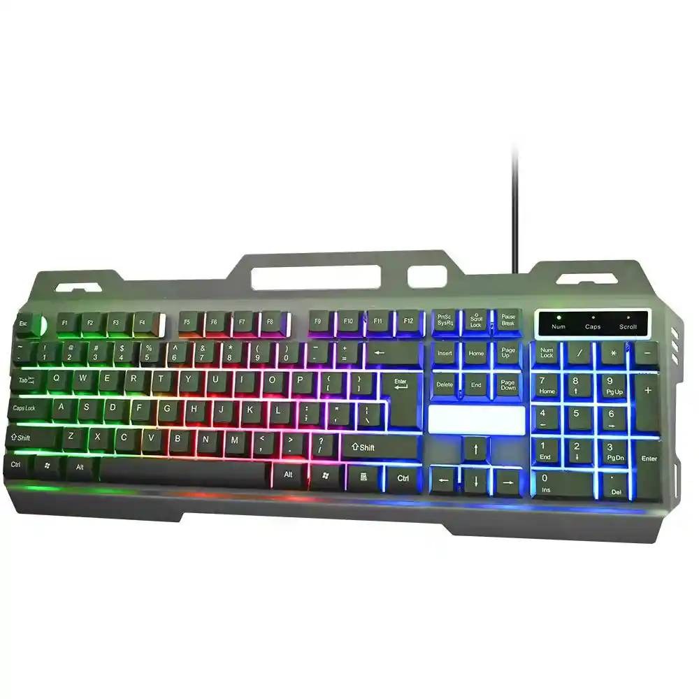 Combo Mouse Y Teclado Alámbrico Metálico