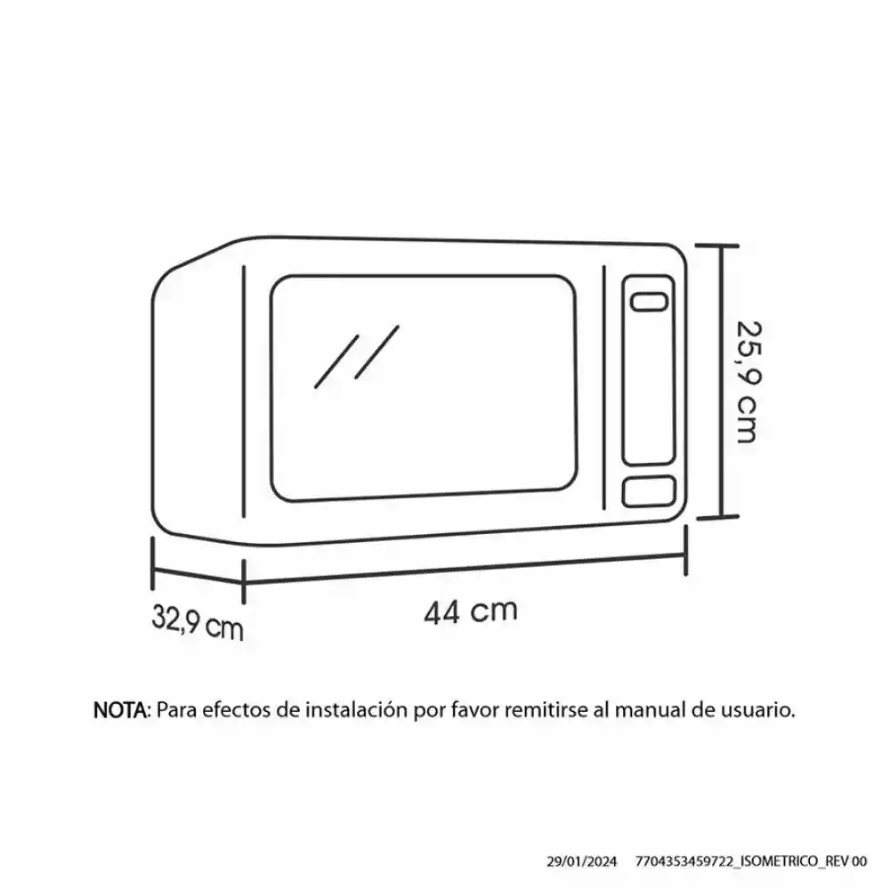 Horno Microondas Haceb 0.7 Pc 44x25x32cm Plateado 1050 W Acero