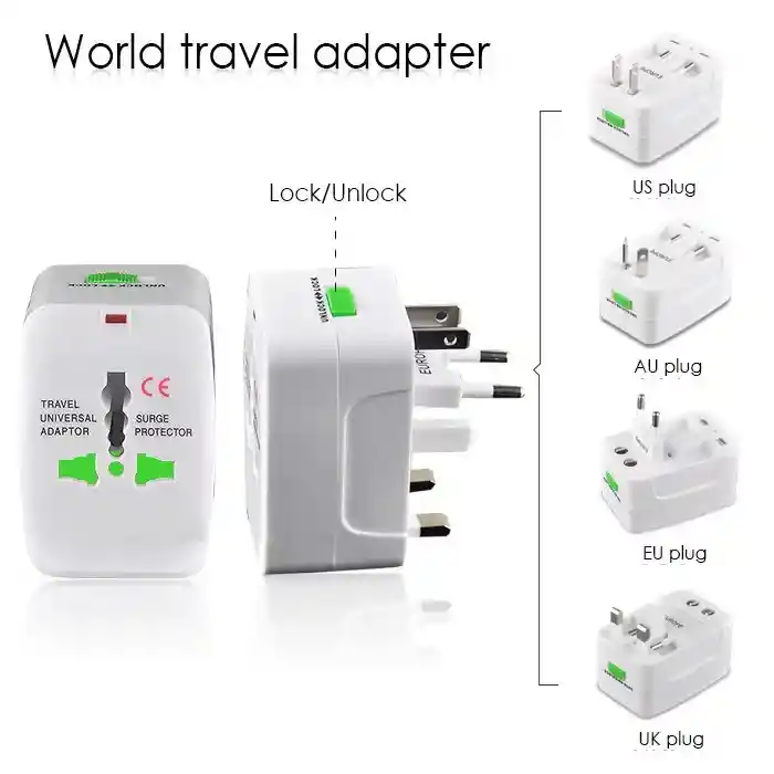 1x Adaptador Usb Con 2 Puerto Usb Corriente Universal Viaje Convertidor Enchufe Mundial Usa Uk Europa Australia