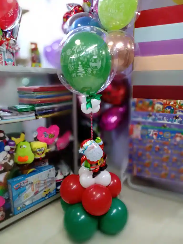 Arreglo Con Globos De Navidad Detalle Ancheta Decoración De Navidad