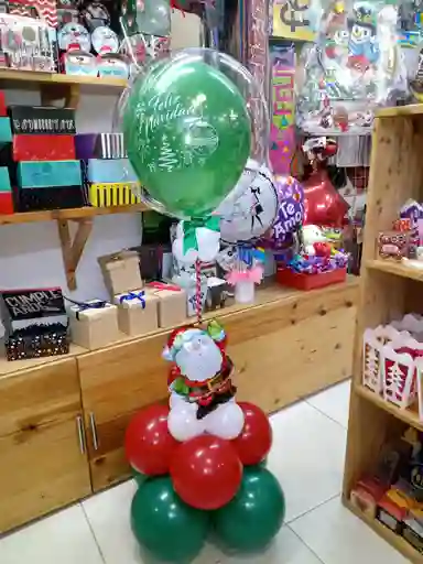 Arreglo Con Globos De Navidad Detalle Ancheta Decoración De Navidad